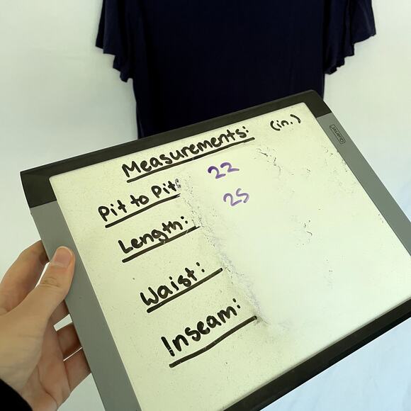 Nine West Jeans navy blue flowy sleeves summer t-shirt women's size medium - Picture 6 of 7